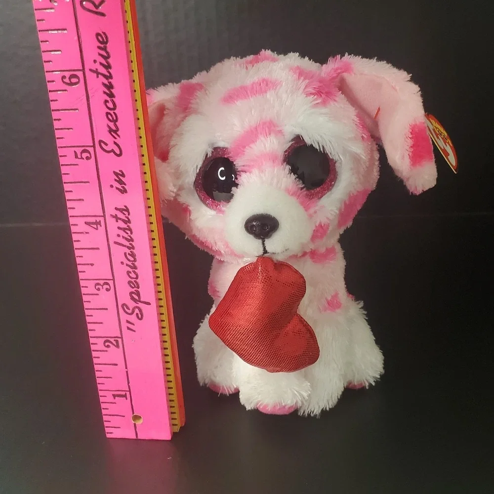 Ty Beanie Boos 2023 RORY the Valentine's Day Dog Pink Spotted 6